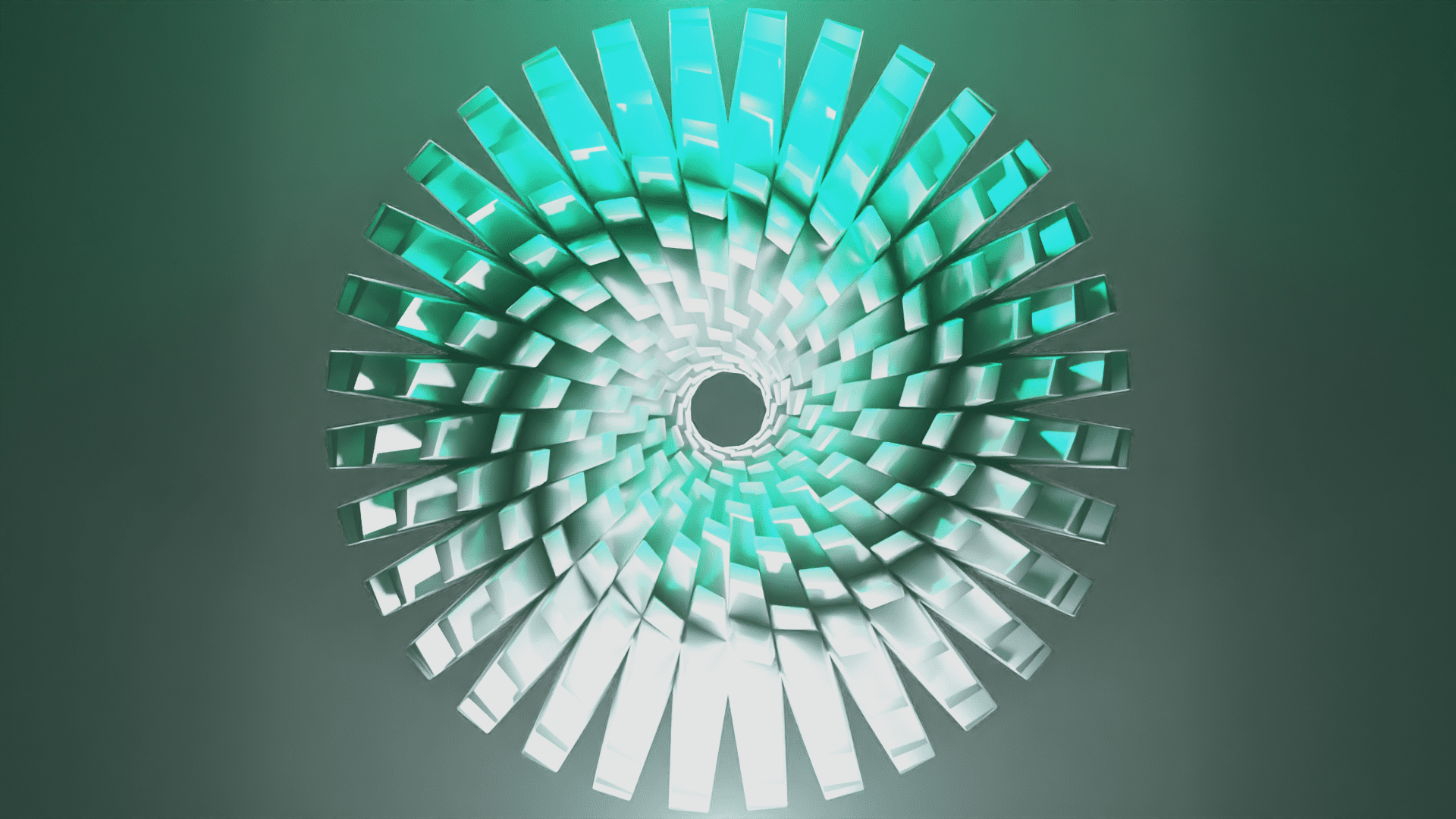 a cyan and white lighting of the spiral object